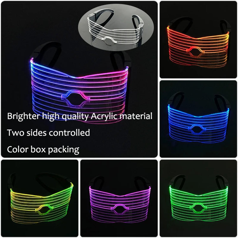 Gafas LED Luminosas de Cosplay Un toque de misterio, estilo y luz que no pasará desapercibido